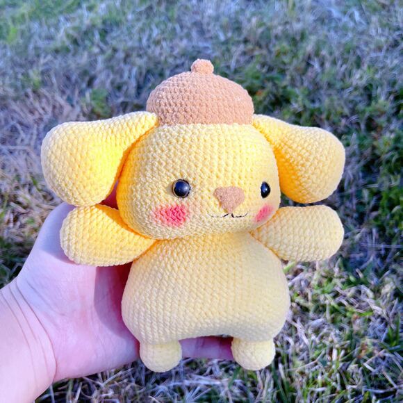 Sanrio Pompompurin Detective Plush | Kawaii Crochet Dog | Amigurumi Yellow Puppy - Picture 9 of 11